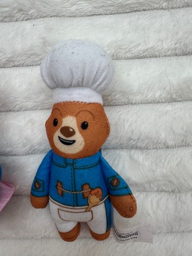 Set of 2 The Adventures of Paddington Bear Ballerina Dancer Chef McDonalds 2022 Plush Used Please see pictures