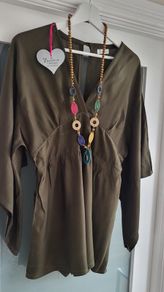 Lucuma Khaki Playsuit Sz M (fit 8-10uk) - Bnwt - Rrp 40