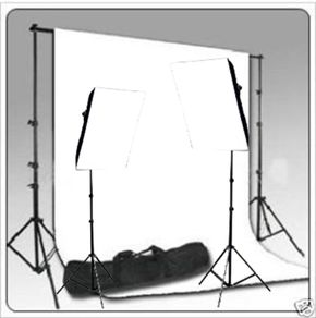 Photo Studio Background Support  Continuous Light Kit SoftBox  + Free Backdrop 7'x10'