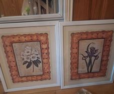 framed botanical prints/mathcing wall pictures