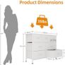 Chest of Drawers for Bedroom with 7 Drawers, Fabric Storage Drawer, Tall White Hallway Storage Unit Image 2