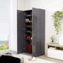 Shoe Cabinet High Gloss Grey 80x39x178 cm Chipboard Image 7