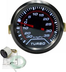 Universal Car Turbo Boost Pressure Gauge 0-35 Psi Meter Smoked Dials 2" 52mm Blue LED