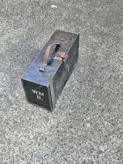 Vintage Black Metal Carry Case(Probably WW11)