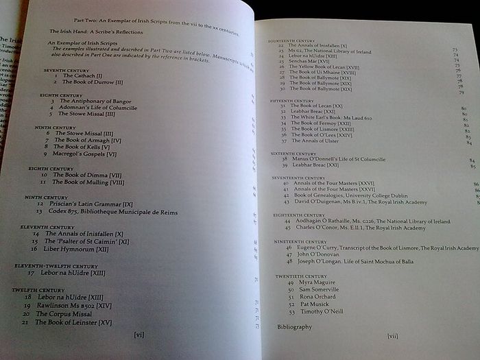 The Irish Hand Scribes and manuscripts with exemplar of scripts Ireland Dolmen