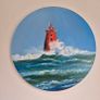 Storm Bram at Poolbeg Lighthouse | Oil Painting on canvas Image 9