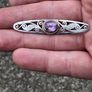Vintage Sterling Silver And Amethyst Brooch Image 4