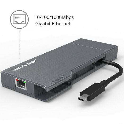Wavlink USB 3.1 Type-C Mini Docking Station Power Delivery/HDMI UHD 4K/Card Reader/Gigabit Ethernet (Brand New/Warranty)