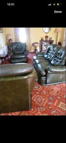 Three piece leather suite