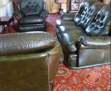 Three piece leather suite