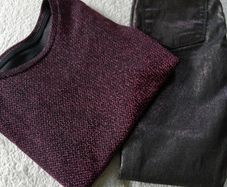 Girls Outfit  Coated Skinny Jeans & Lurex Top (BNWOT)