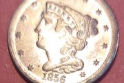 1856 American Half Cent Coin In A/ Uncirclulated Condition
