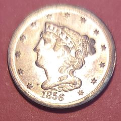 1856 American Half Cent Coin In A/ Uncirclulated Condition