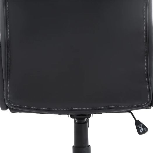 Mid Back Executive Office Chair, Faux Leather Computer Desk Chair with Swivel, Double-Tier Padding, Arm, Wheels, Black