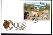 1996 Isle of Man Dogs at Work Commemorative Stamp Miniature Sheetlet First Day Cover (FDC)