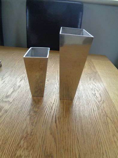 Set of Chrome Vases x 2 for Sale