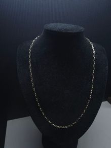 Vintage 9ct Solid Gold Oval Link Chain Necklace 57cm
