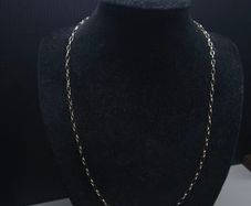 Vintage 9ct Solid Gold Oval Link Chain Necklace 57cm