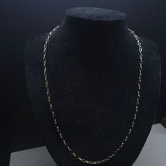 Vintage 9ct Solid Gold Oval Link Chain Necklace 57cm