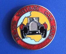 DEVON VINTAGE CAR CLUB - an early membership enamel badge (1970's). A scarce & large badge. 35mm dia.