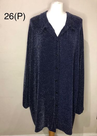 Boohoo navy sparkly blouse (size 26)