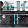 Parasol Balcony Umbrella Rectangular LED Solar with Crank Includes 2-in-1 Protective Cover, Garden Umbrella, Umbrella 205 x 125 cm Image 4
