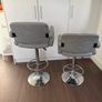 Pair of Grey Bar Chairs with Armrests Image 3