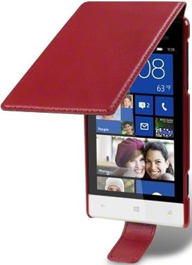 New Htc Windows Phone 8s Premium Pu Leather Flip Case Cover Black / Hot Pink / Red