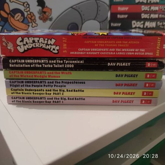 Dog man series and board game , cat kid, captain underpants