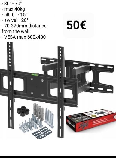 Tv Wall Mount Bracket Tilt Swivel 30-70"