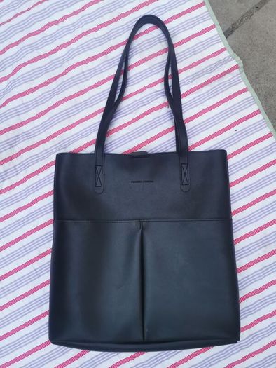 Black leather tote bag Claudia Canova