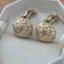 1980's Gold tone and Crystal Clip on Earrings Image 3