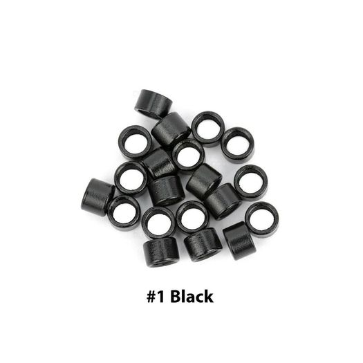 Micro Rings With Screw For Hair Extension I Tip Beads - 4.5mm - Black #1