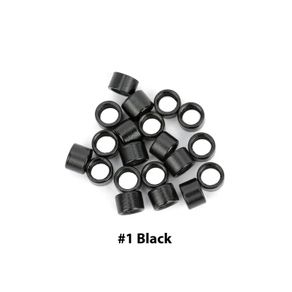 Micro Rings With Screw For Hair Extension I Tip Beads - 4.5mm - Black #1