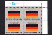 1985 United Nations New York Federal Republic of Germany National Flag (part of flag series) Block of 4 Mint Never Hinged (MNH)