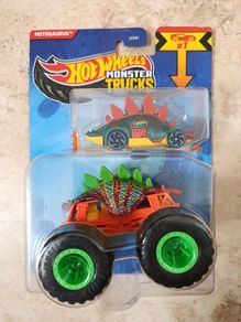 Hot Wheels 2024 Monster Trucks Motosaurus Combo with Dino Car 1:64 New Sealed