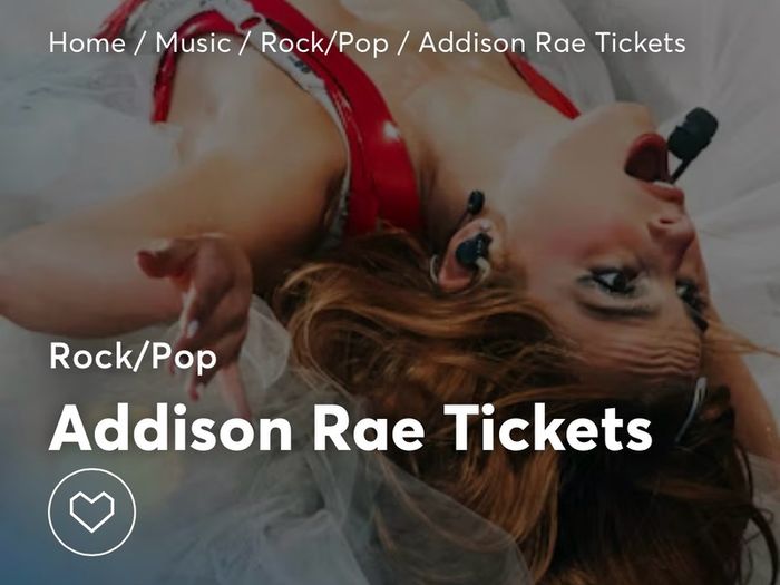 Addison Rae Tickets General Admission - IMMA 3rd June