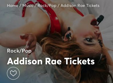 Addison Rae Tickets General Admission - IMMA 3rd June