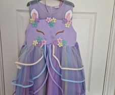 Kids Unicorn costume dress with matching hairband size 7-8yrs