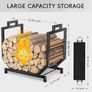 Metal Firewood Log Holder, U-Shaped Firewood Rack with Carrying Holer and Stable Base, Indoor Outdoor Fireplace Wood Storage Shelf for Fireside Patio Garden(U-shape) (17x20.8x13inches) Image 4
