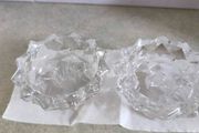 SET OF 2 Glass Candle Holders Reims France Vintage Candlesticks Home Decor Candlesticks Shabby NO. 2.