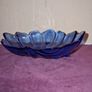 Vintage blue glass leaf dish bowl Image 8