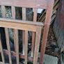 Antique bed ends, teak or mahogany with inlay. Image 9