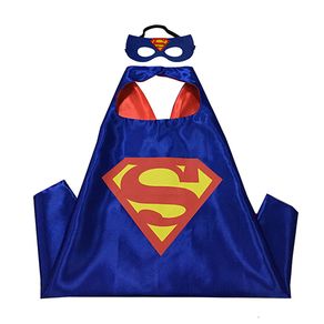 Superman Superhero Cosplay Cape Boys Girls Costume with Mask Halloween Birthday Party for Year Gifts