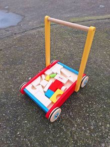 Bigjigs baby walker with wooden blocks