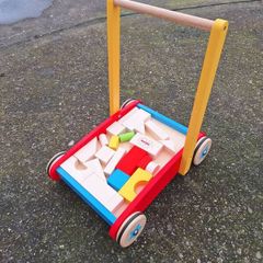 Bigjigs baby walker with wooden blocks