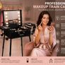 Professional Makeup Train Case with LED Lighted Mirror, Lockable Cosmetic Trolley, Portable Image 5