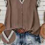 Shein brown blouse w/white trim, Size 2XL / UK20, Brand new Image 6