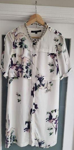 French Connection Floral Shirt Dress Sz 10uk