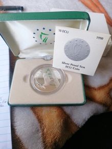 1990 Ireland Silver Proof 10 ECU Coin